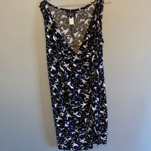 Summery black and blue floral dress,XL